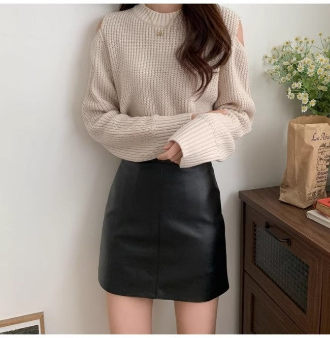 Jupe en Cuir PU & Taille Haute - Amira Paris