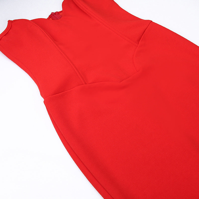 Robe Moulante à Col en V - Amira Paris