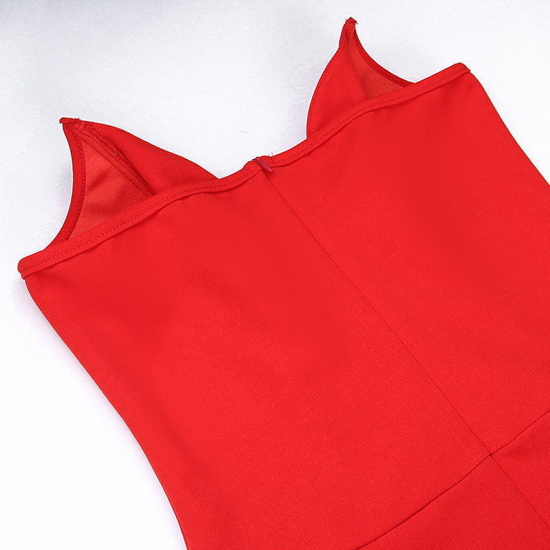 Robe Moulante à Col en V - Amira Paris