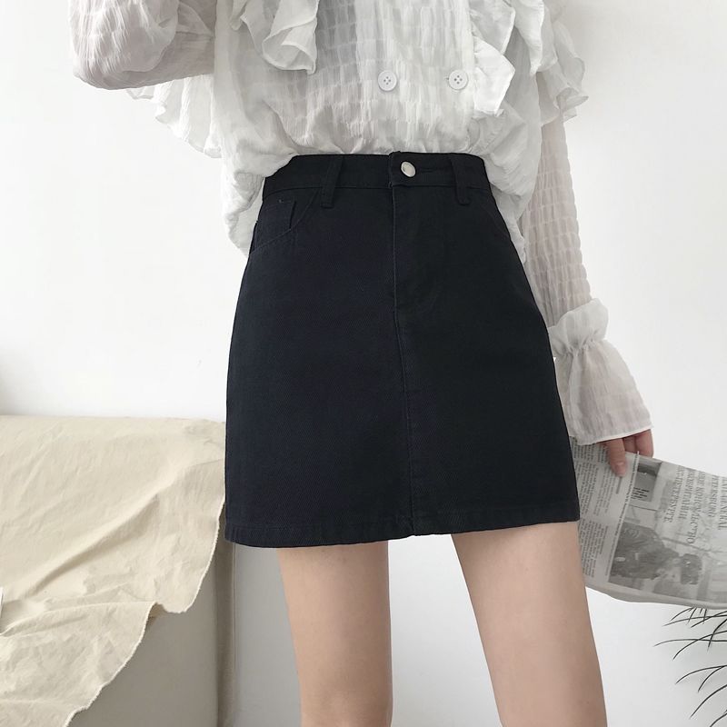 Jupe en Jean & Taille Haute Trapèze - Amira Paris