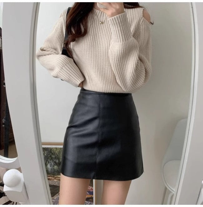 Jupe en Cuir PU & Taille Haute - Amira Paris
