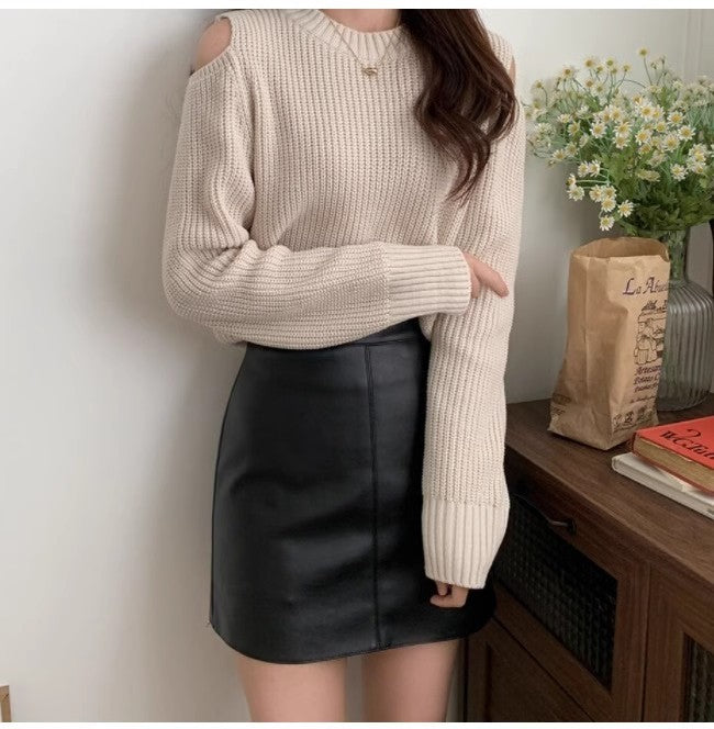 Jupe en Cuir PU & Taille Haute - Amira Paris