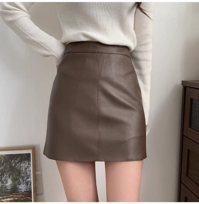 Jupe en Cuir PU & Taille Haute - Amira Paris