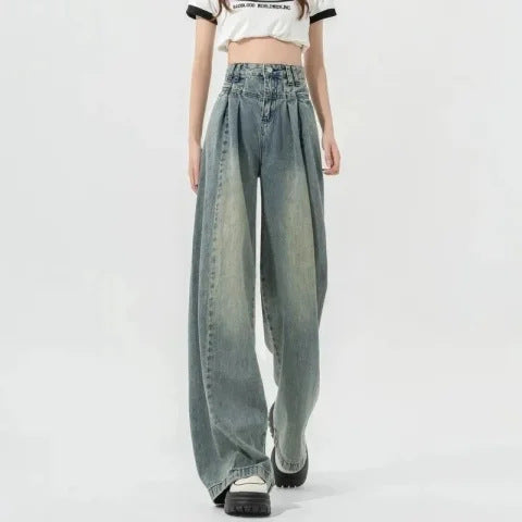Jean droit Large Taille Haute