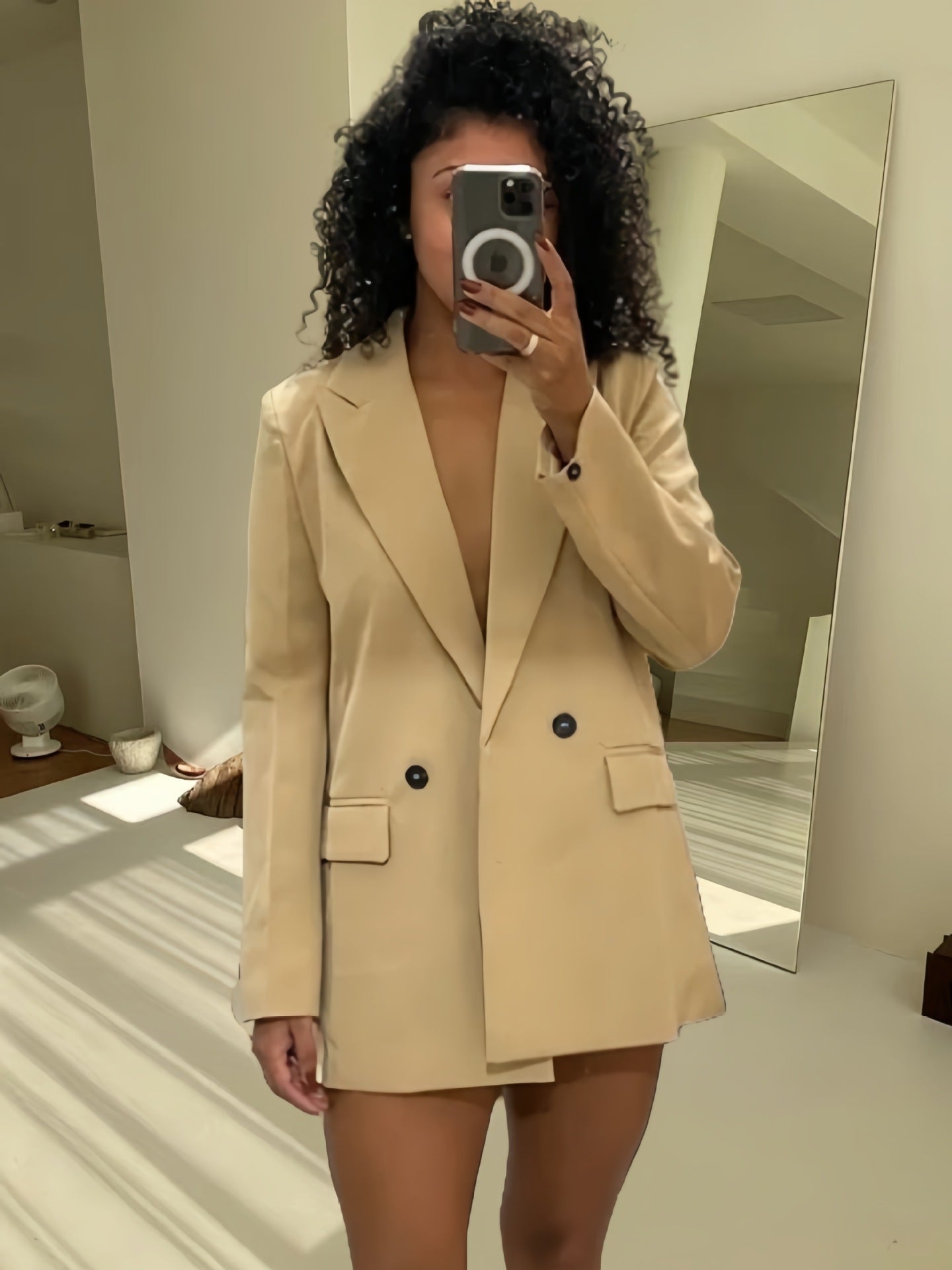 Blazer Long Ample à Double Boutonnage - Amira Paris