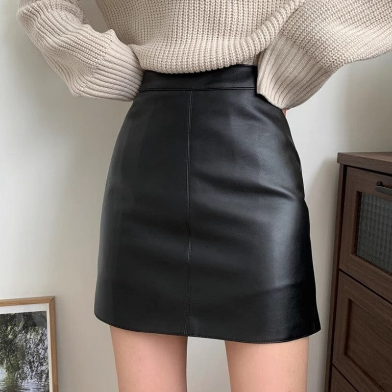 Jupe en Cuir PU & Taille Haute - Amira Paris