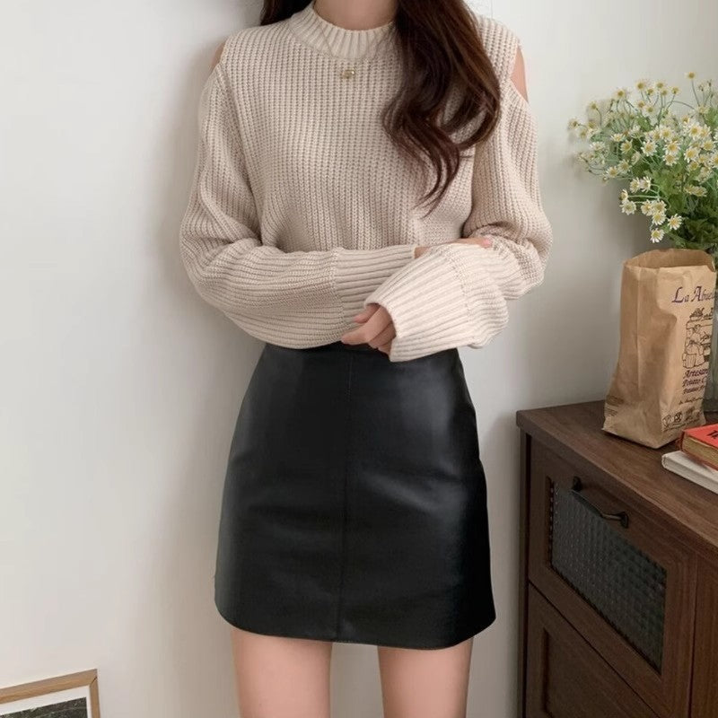 Jupe en Cuir PU & Taille Haute - Amira Paris