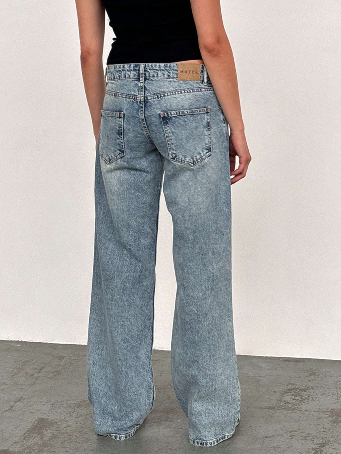 Jean Droit Taille Mi-Haute Coupe Large