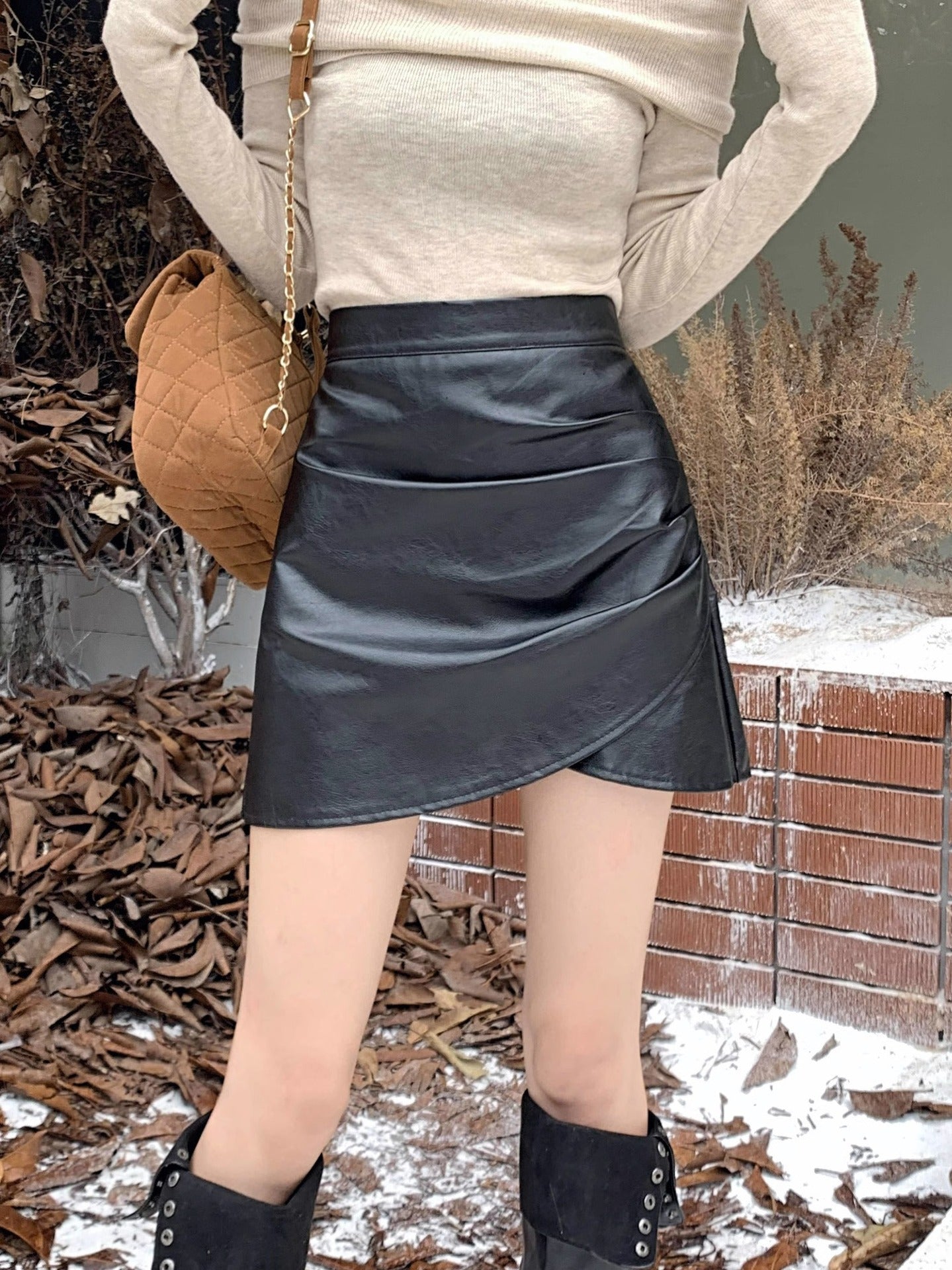 Jupe en Cuir & Taille Haute - Amira Paris