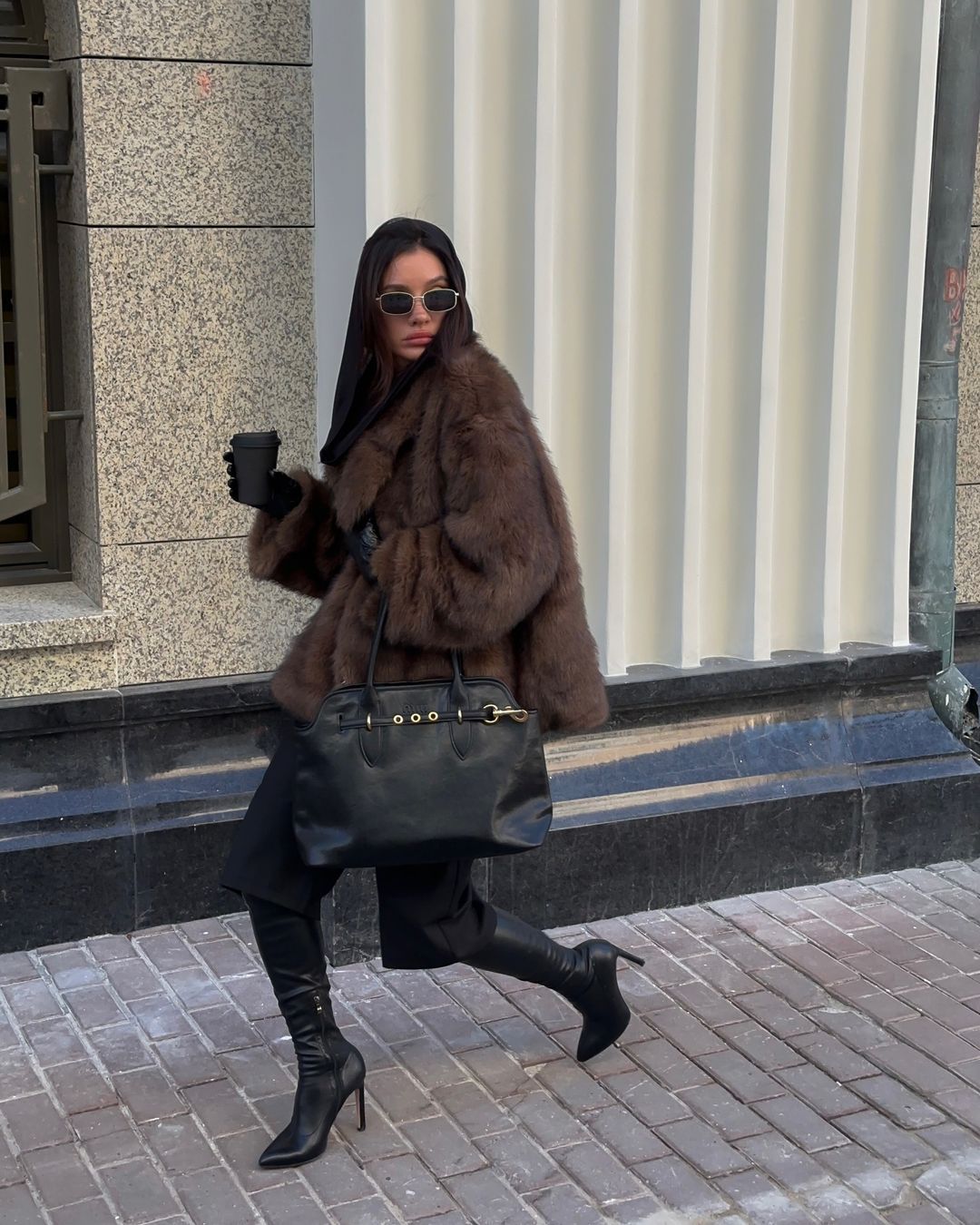 Veste en Fourrure Brun - Amira Paris