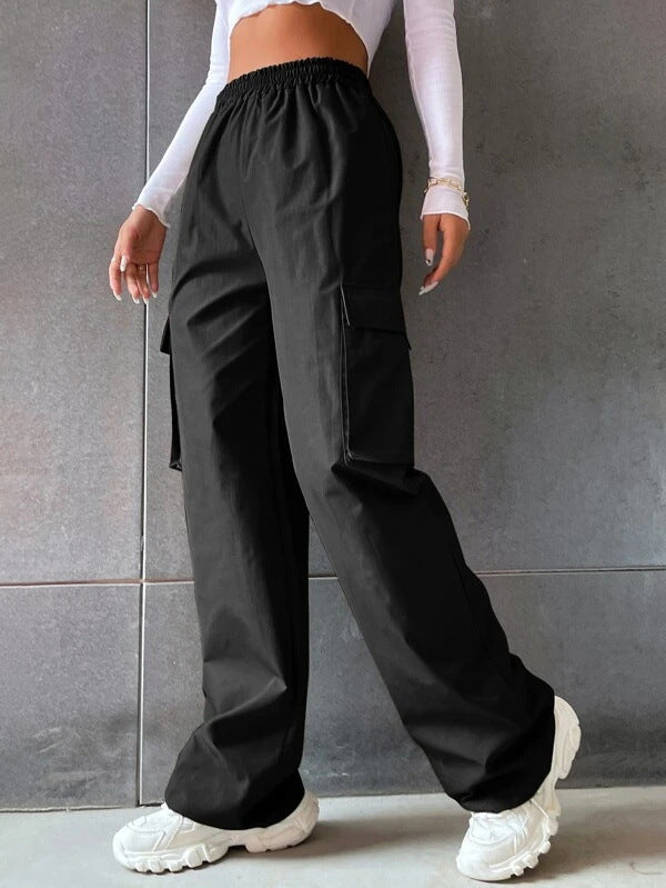 Pantalon Cargo Décontracté Coupe Large