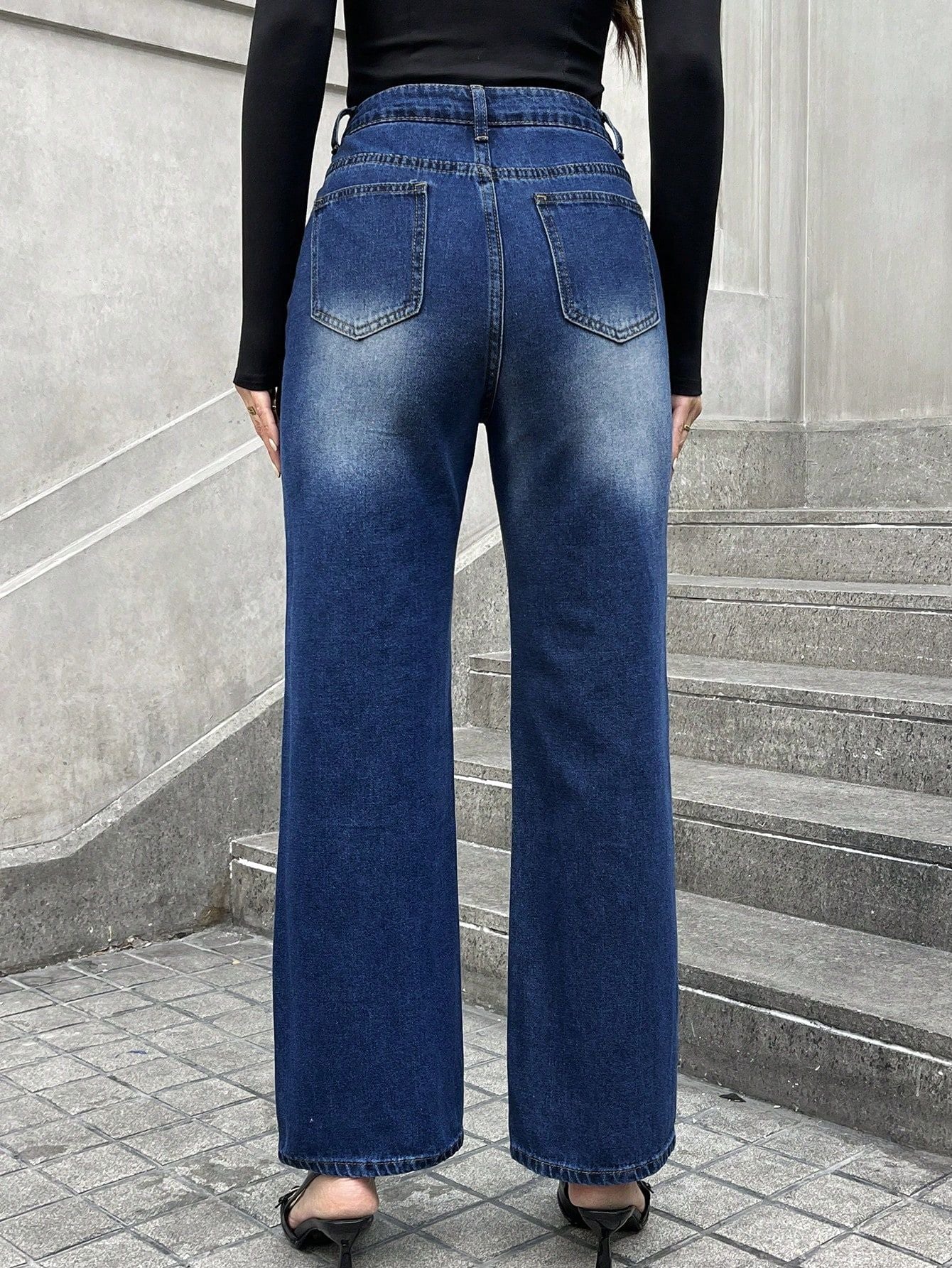 Jean Taille Haute Coupe Large