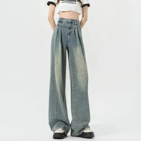 Jean droit Large Taille Haute