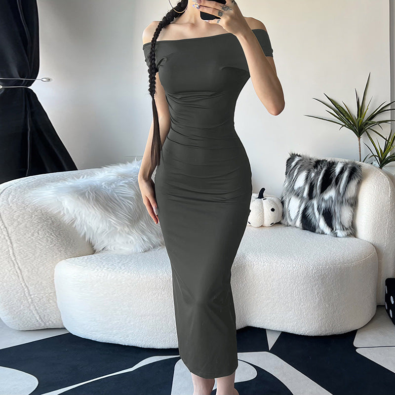 Robe Moulante à Manches Courtes - Amira Paris