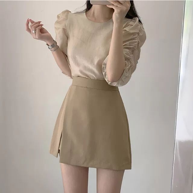 Jupe avec Fente & Taille Haute - Amira Paris