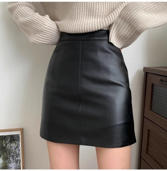 Jupe en Cuir PU & Taille Haute - Amira Paris