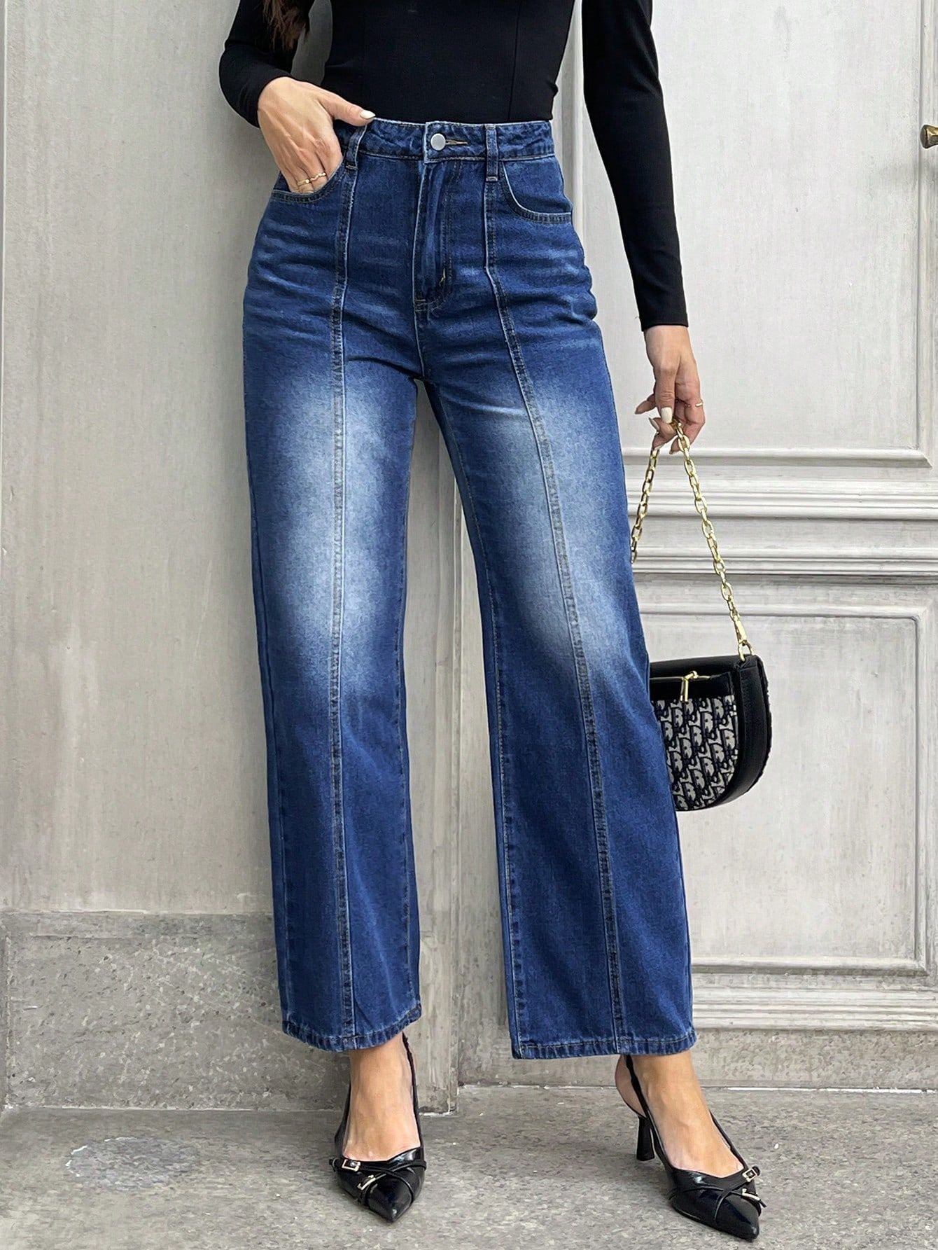 Jean Taille Haute Coupe Large