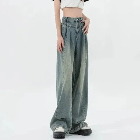 Jean droit Large Taille Haute