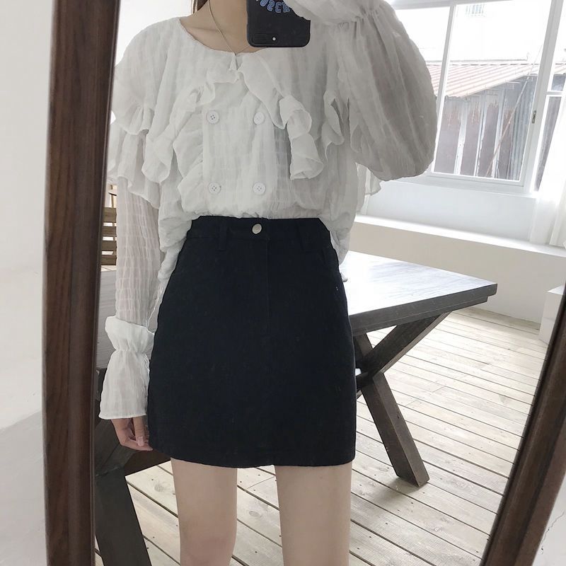 Jupe en Jean & Taille Haute Trapèze - Amira Paris