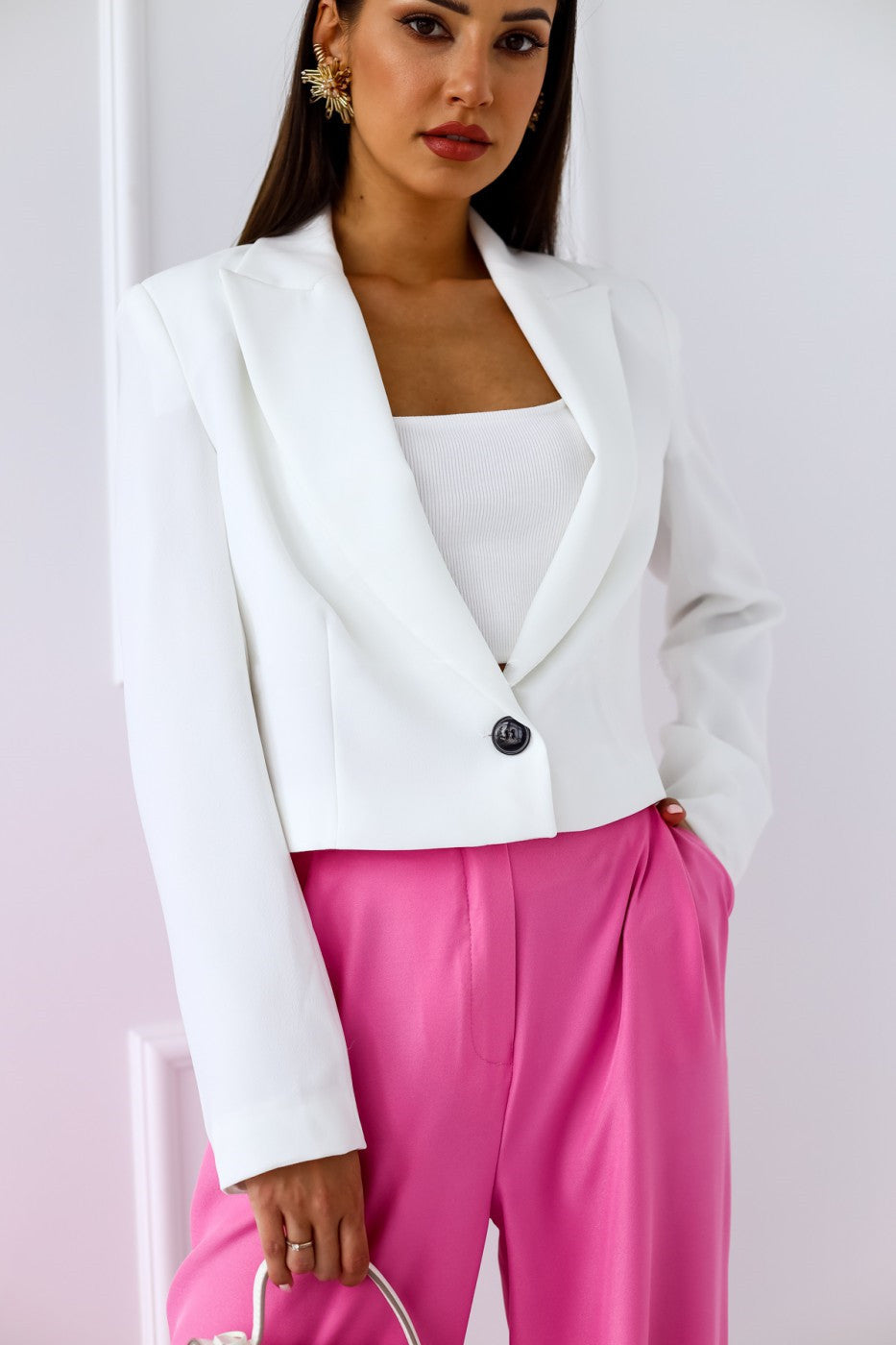 Blazer Court Revers Boutonnés - Amira Paris