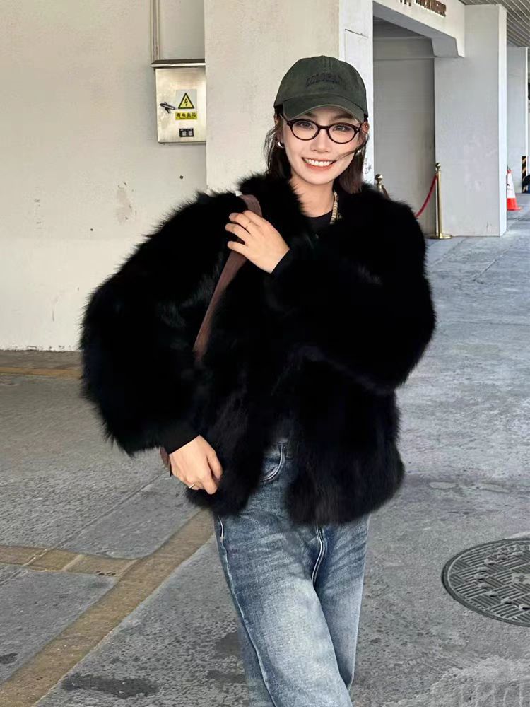 Veste en Fourrure Noir - Amira Paris