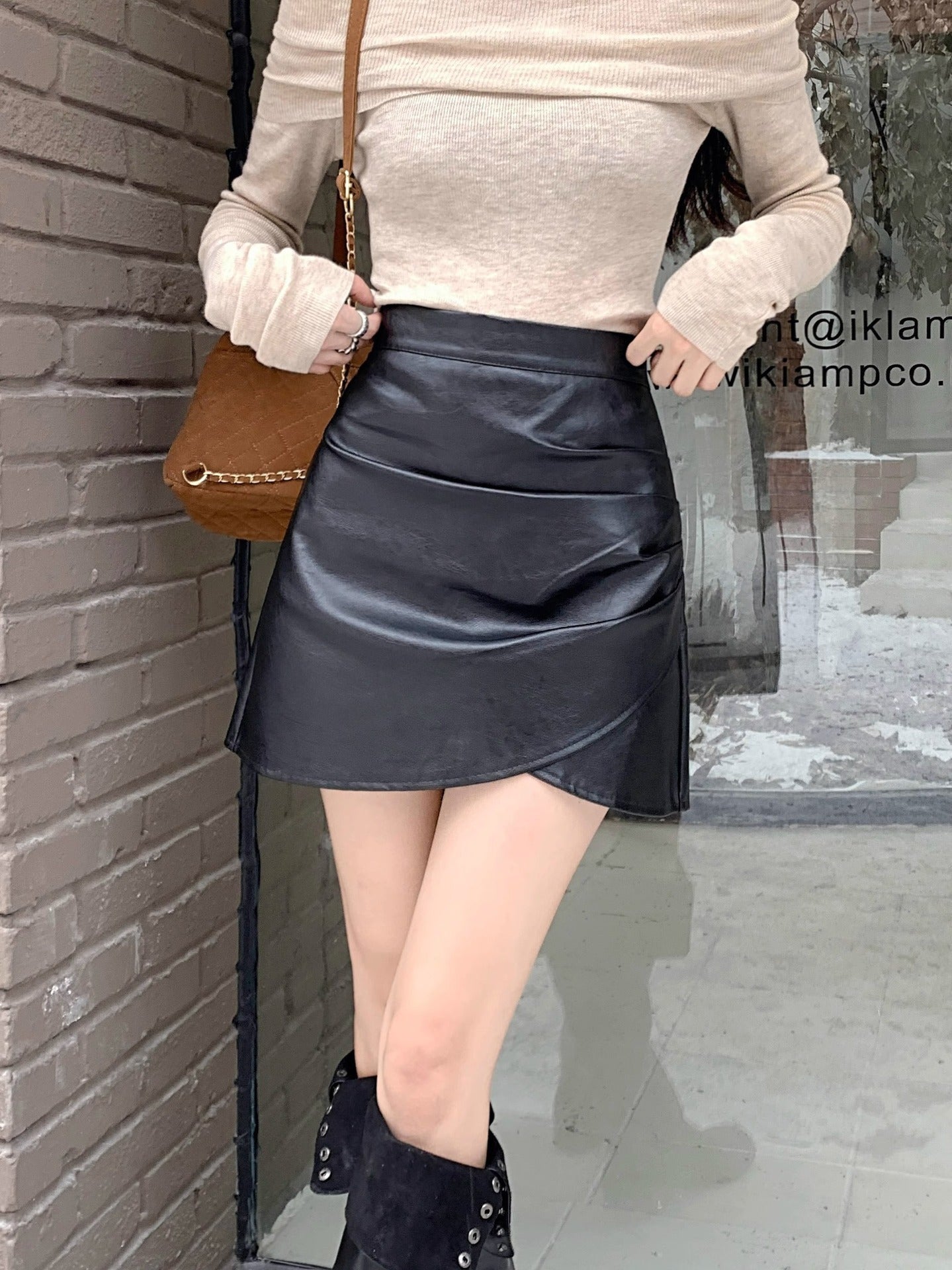 Jupe en Cuir & Taille Haute - Amira Paris