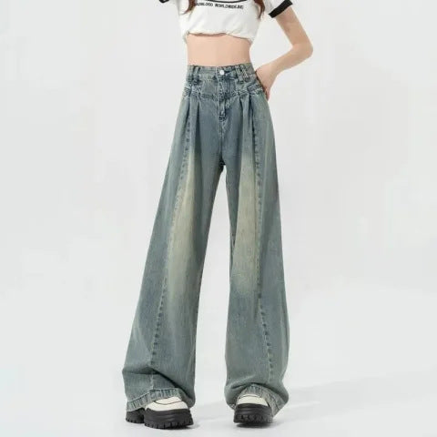Jean droit Large Taille Haute
