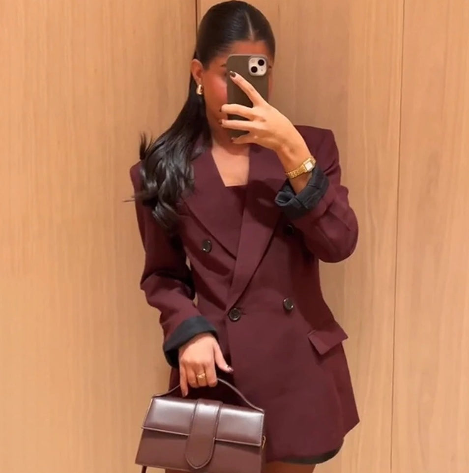 Blazer Bordeaux & Haut Croisé - Amira Paris