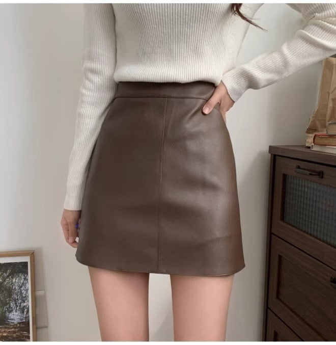 Jupe en Cuir PU & Taille Haute - Amira Paris