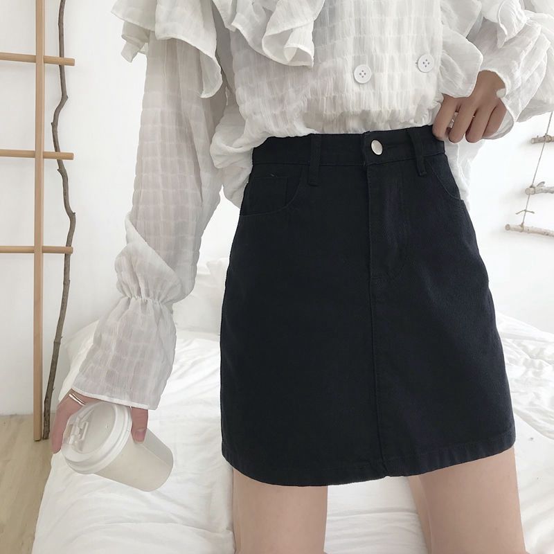 Jupe en Jean & Taille Haute Trapèze - Amira Paris