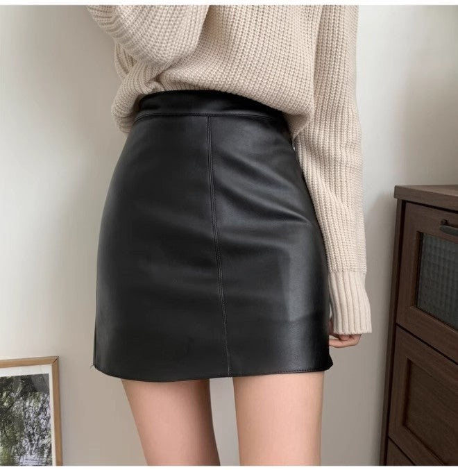 Jupe en Cuir PU & Taille Haute - Amira Paris