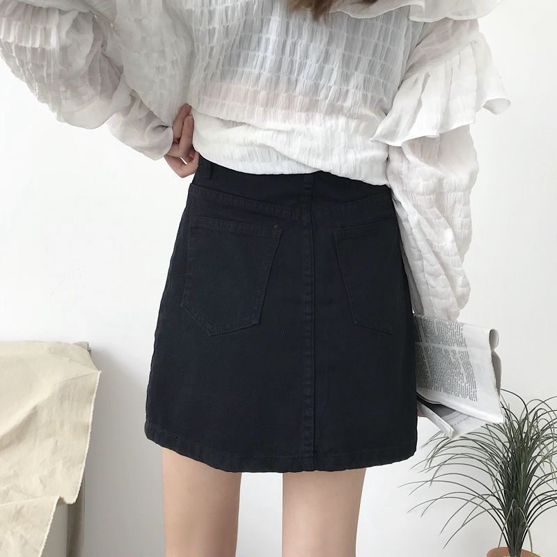 Jupe en Jean & Taille Haute Trapèze - Amira Paris
