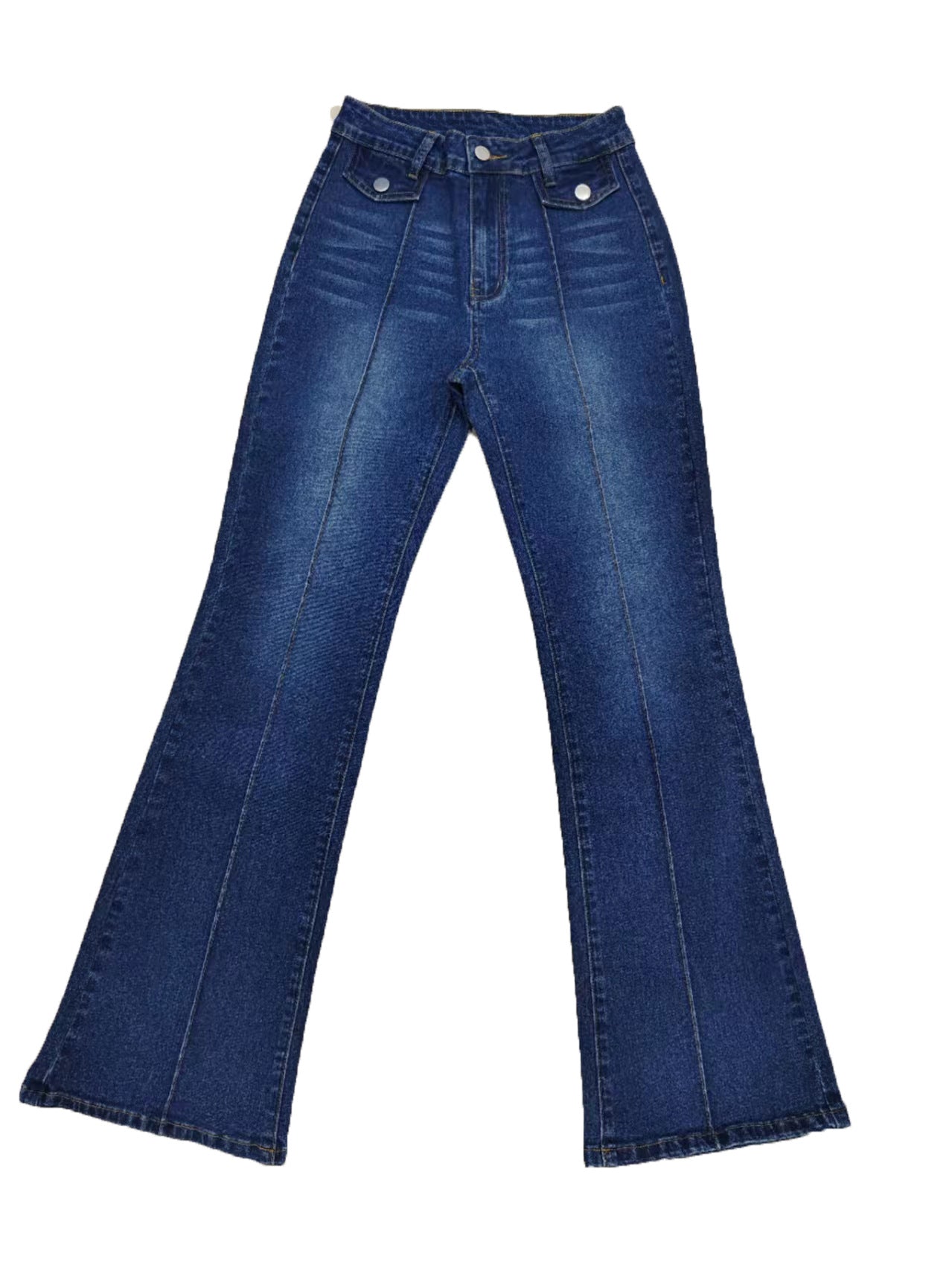 Jean Slim évasé Taille Haute Coupe Large