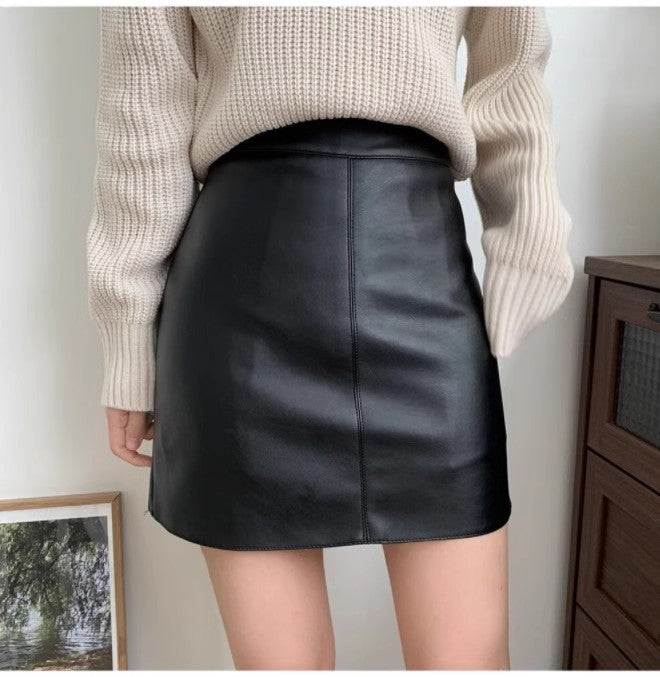 Jupe en Cuir PU & Taille Haute - Amira Paris