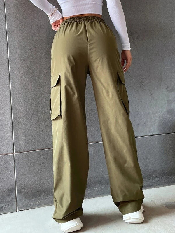 Pantalon Cargo Décontracté Coupe Large