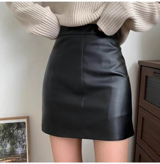 Jupe en Cuir PU & Taille Haute - Amira Paris