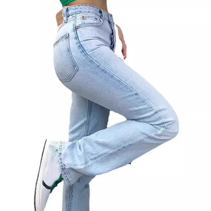 Jean Droit Taille Haute Coupe Large