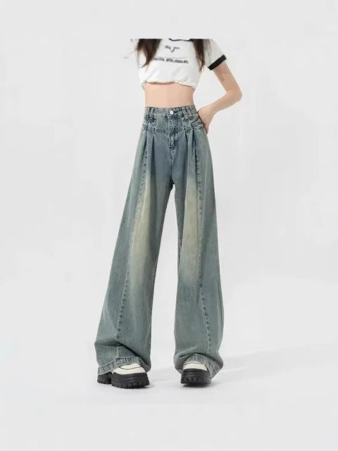 Jean droit Large Taille Haute