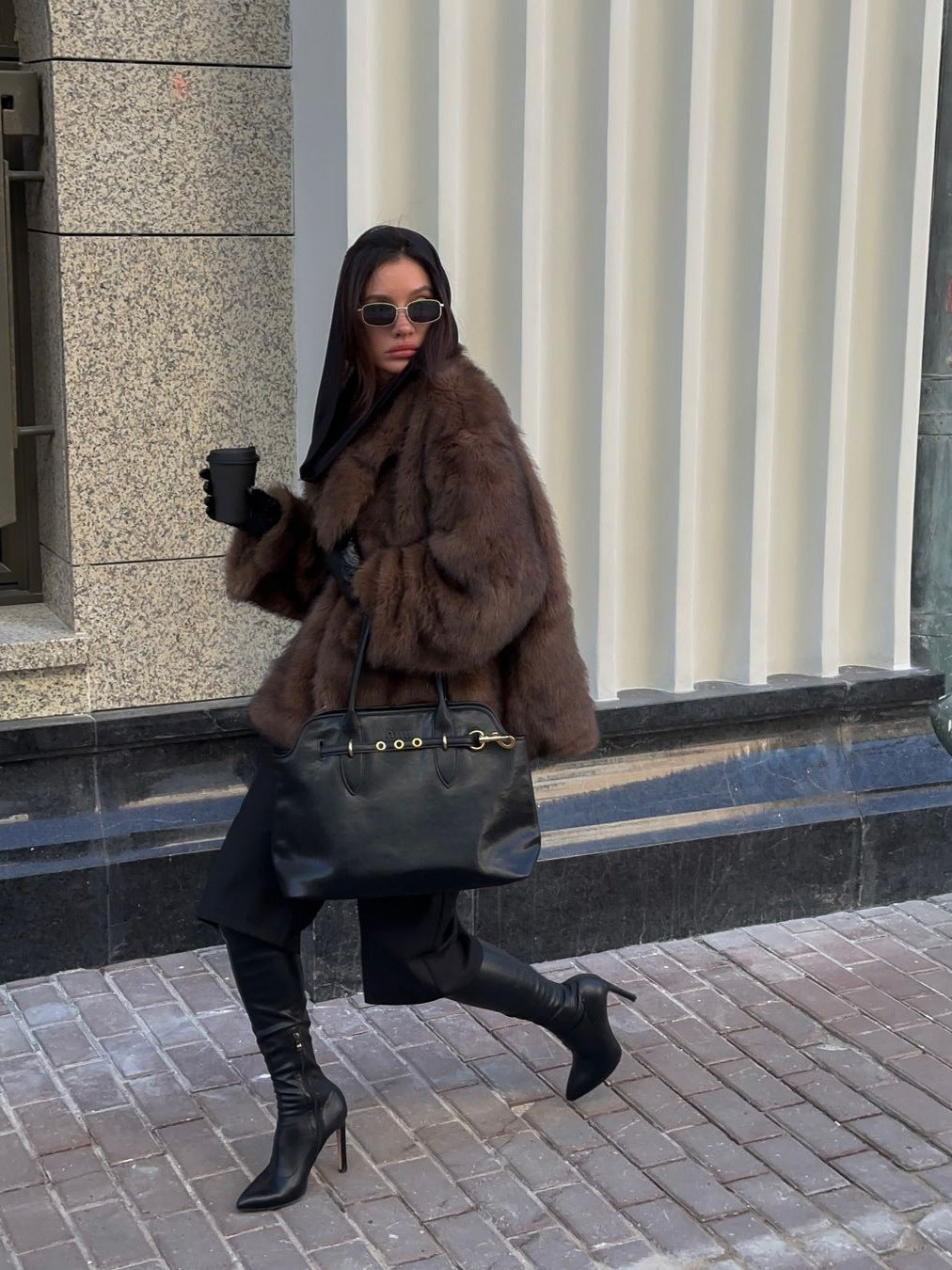 Veste en Fourrure Brun - Amira Paris