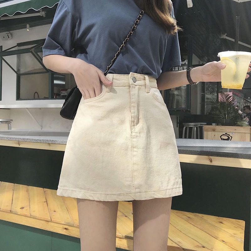 Jupe en Jean & Taille Haute Trapèze - Amira Paris