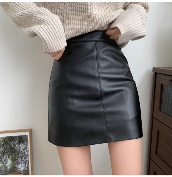 Jupe en Cuir PU & Taille Haute - Amira Paris