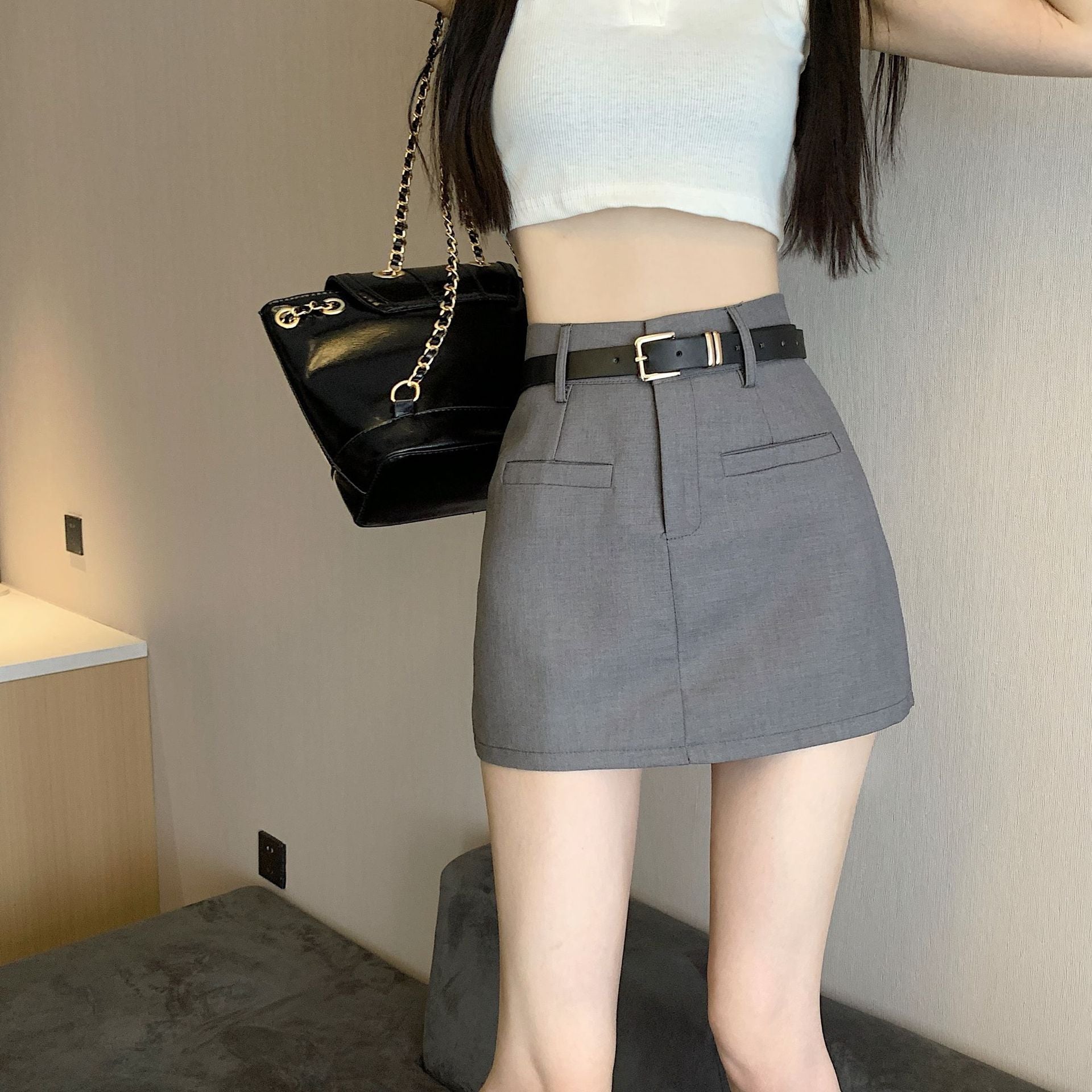 Jupe avec Ceinture & Taille Haute - Amira Paris