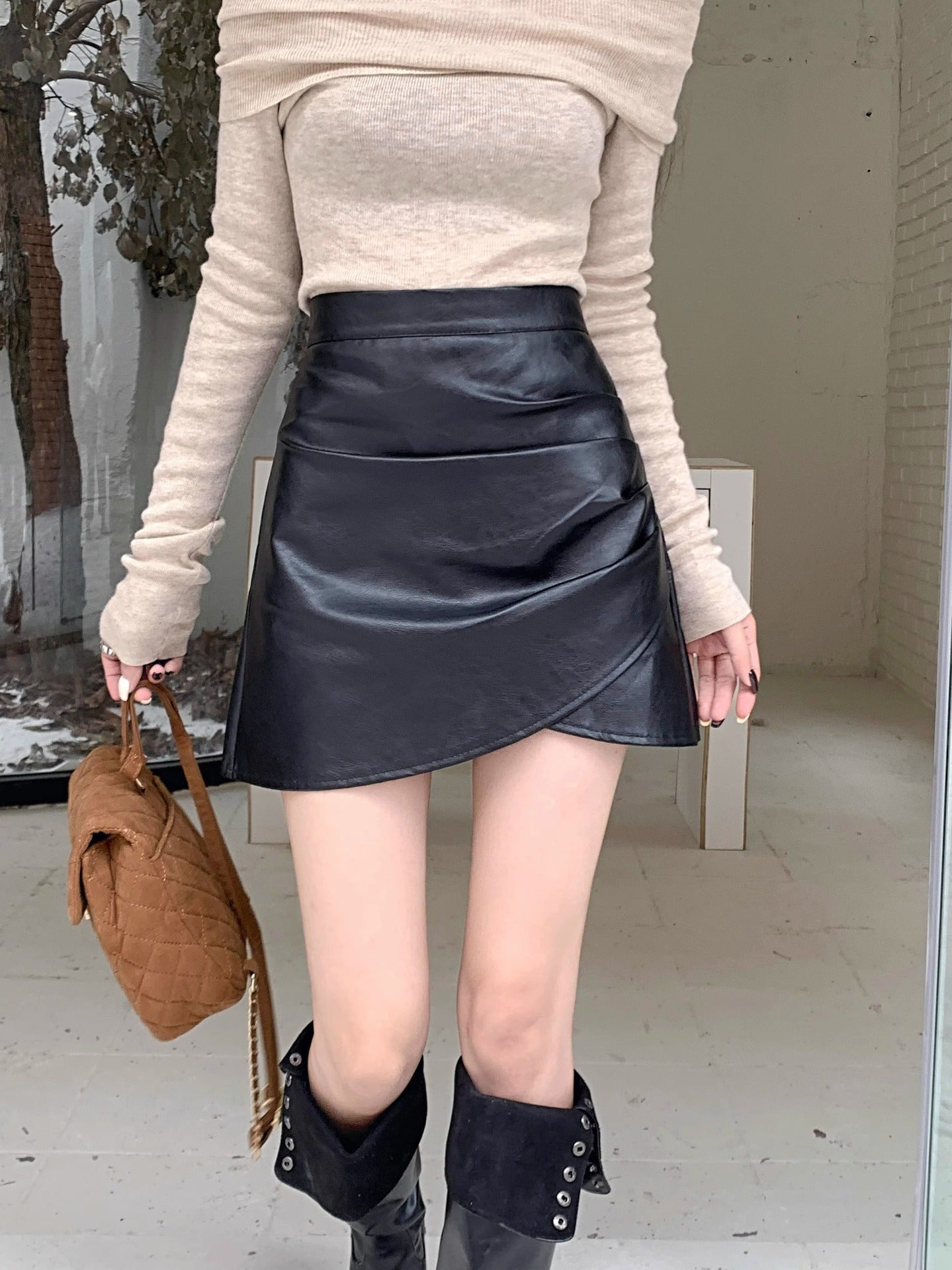 Jupe en Cuir & Taille Haute - Amira Paris