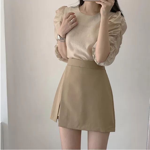 Jupe avec Fente & Taille Haute - Amira Paris